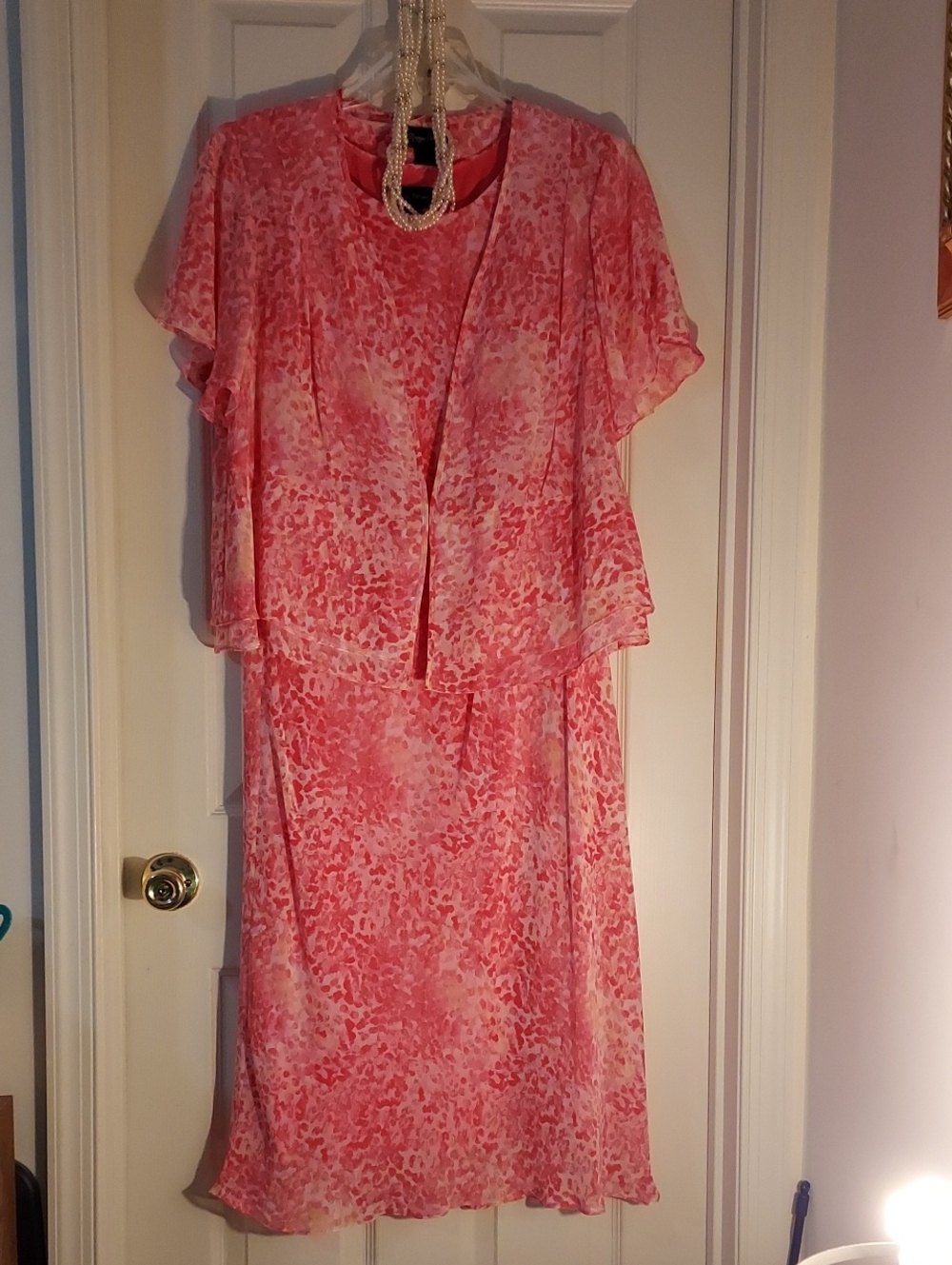 Pink Printed Two-Piece Dress Set